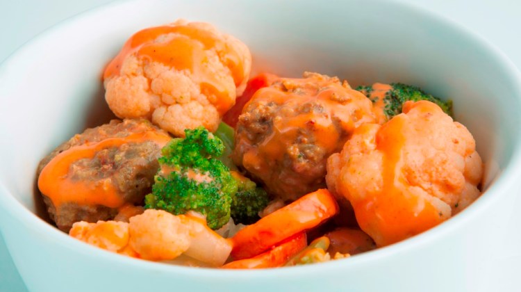 Buffalo Meatballs and Veggies