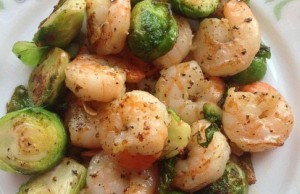 Garlic Shrimp and Brussels Sprouts