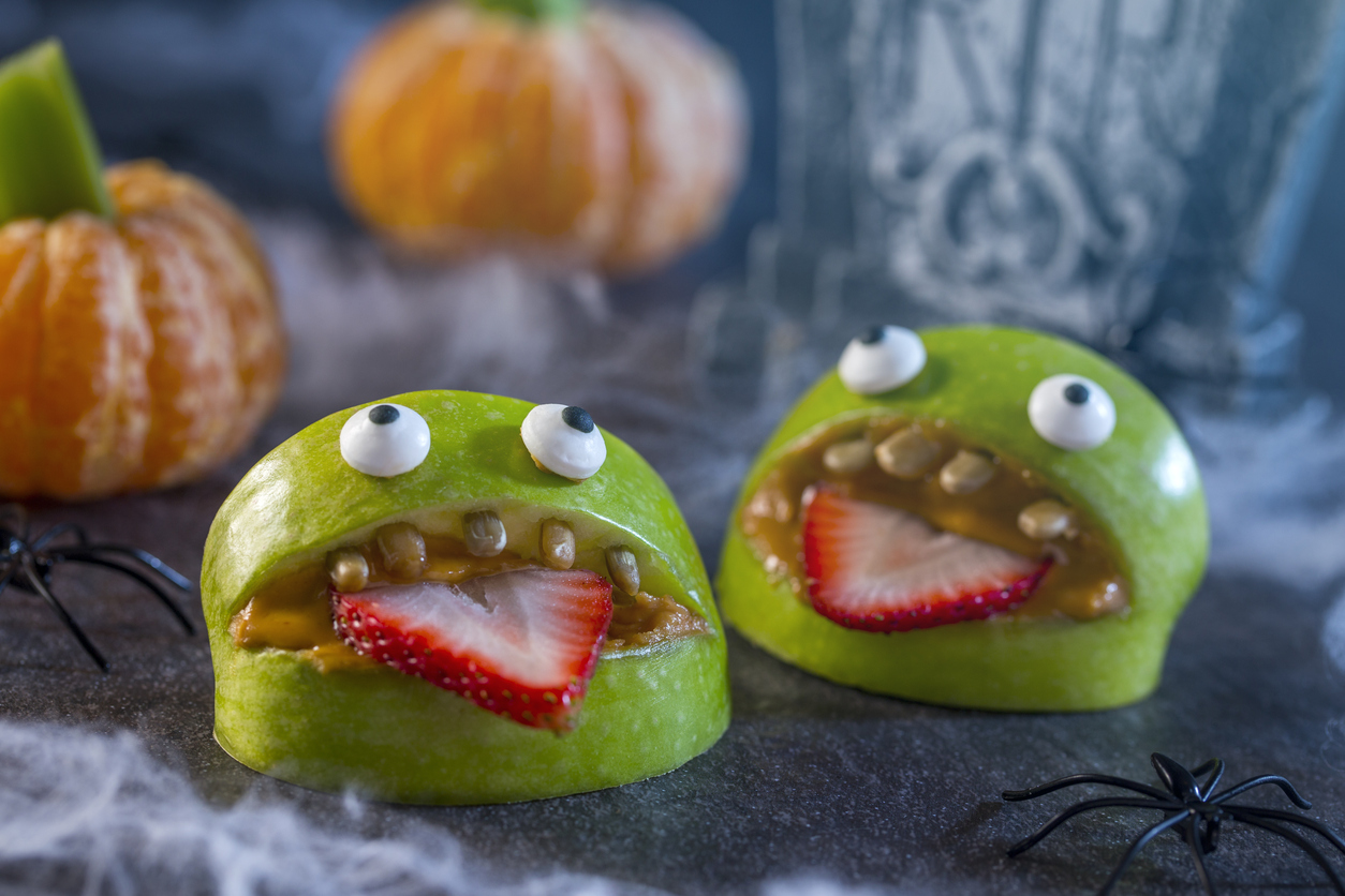An alternative to Halloween candy is to make healthy treats that kids will enjoy snacking on throughout the day.