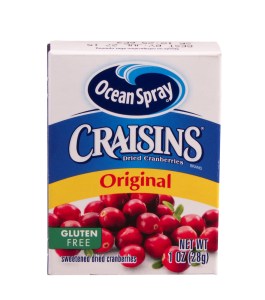 Craisins are made with a lot of sugar.