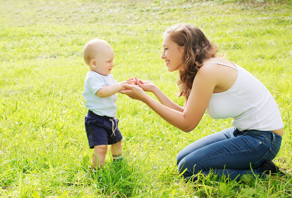 Get outside and play with baby to help lose weight!