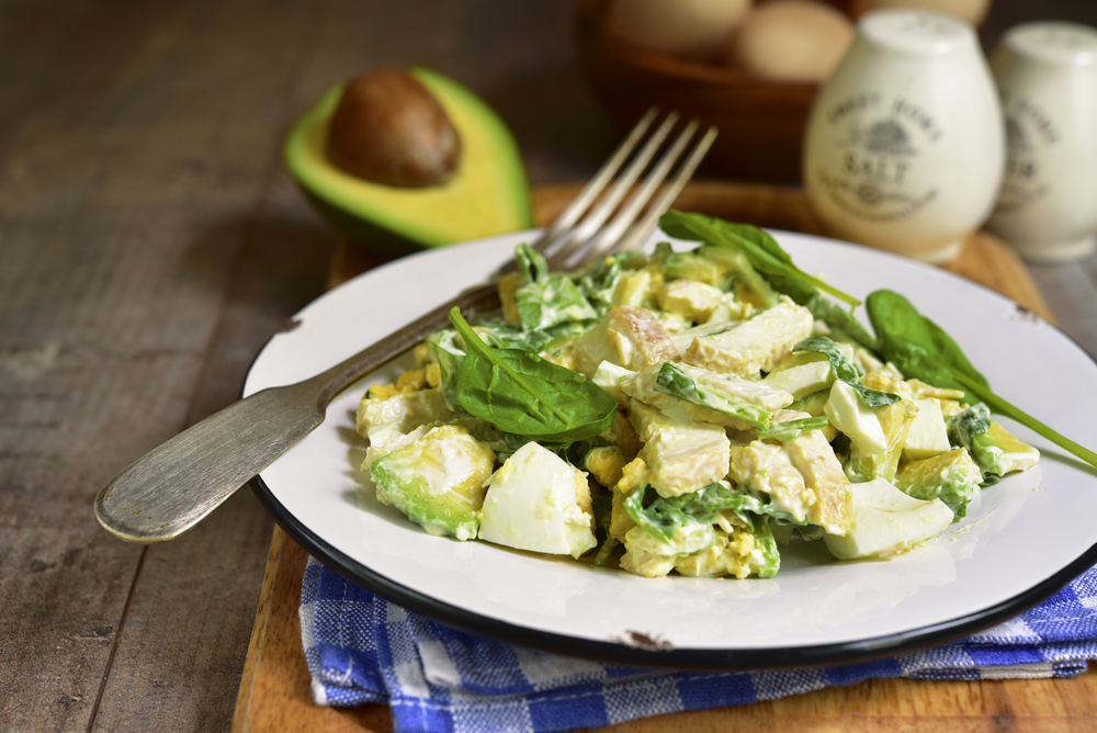 Avocado and egg salad will fill you up with healthy fats that are important for brain function.
