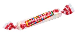 Here's a roll of smarties-- are they better or worse for you than ketchup?