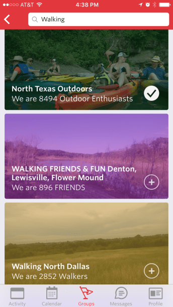 Here's a screen shot of the Meetup app; see how easy it is to find walking groups so you can get your Personal Trainer Food steps in.